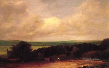ジョン・コンスタブル Painting - サフォークの風景を耕すシーン ロマンチックなジョン・コンスタブル
